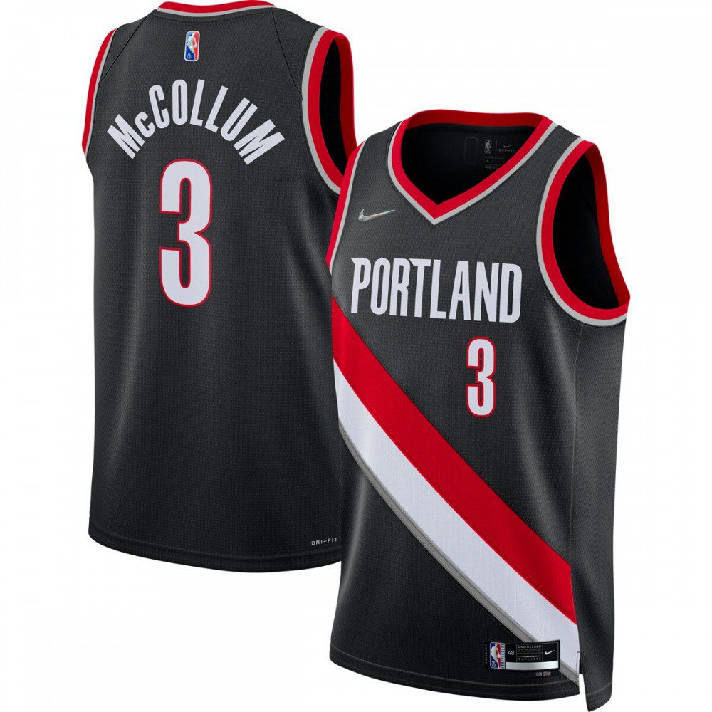 Men's Portland Trail Blazers 2021/22 Black Icon Swingman Jersey