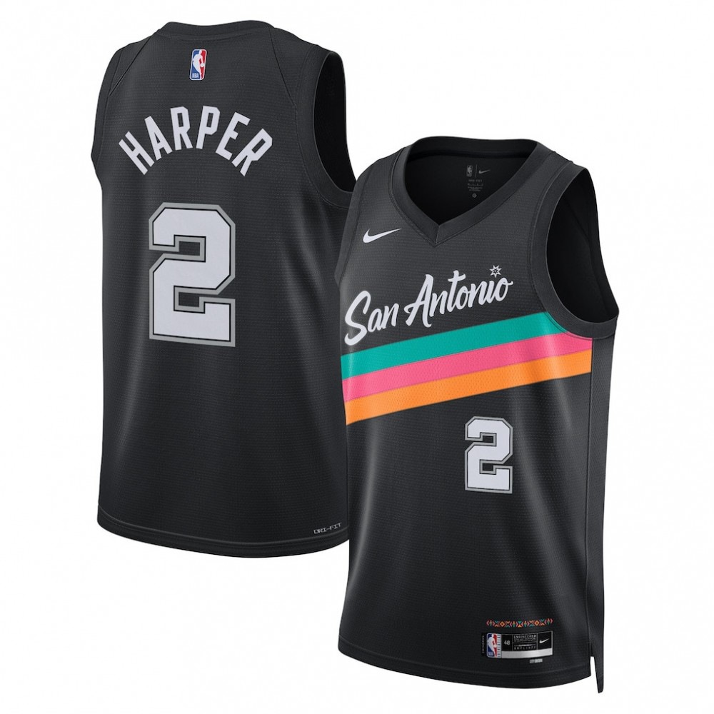 Men's San Antonio Spurs 2025/26 Black City Swingman Jersey