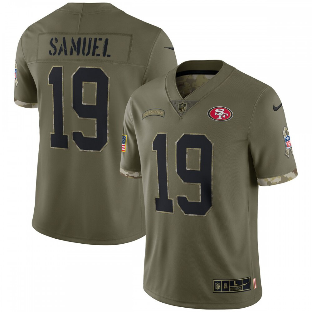 Men's San Francisco 49ers 2022 Olive Salute Limited Jersey