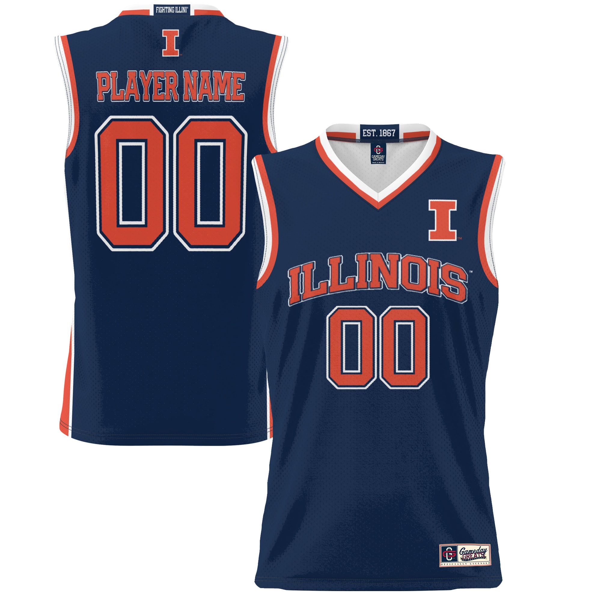 Men's Illinois Fighting Illini Navy Player Jersey