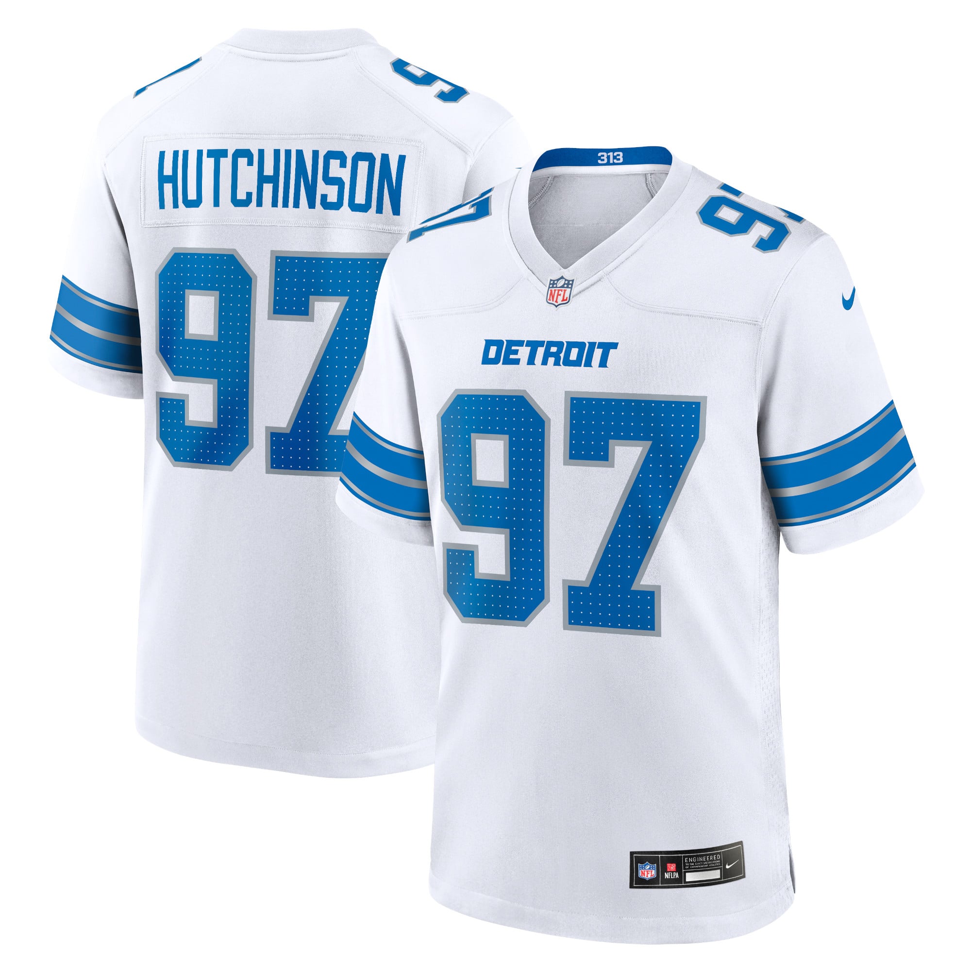 Men's Detroit Lions White Game Jersey