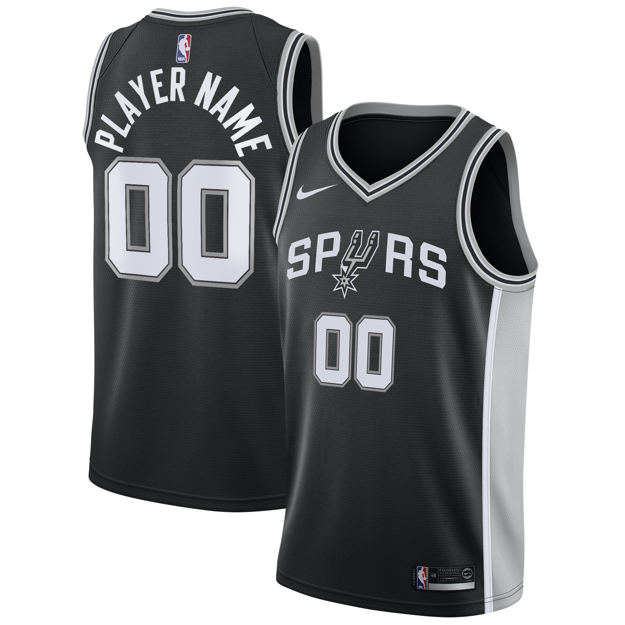 Kids' San Antonio Spurs Black Icon Swingman Jersey