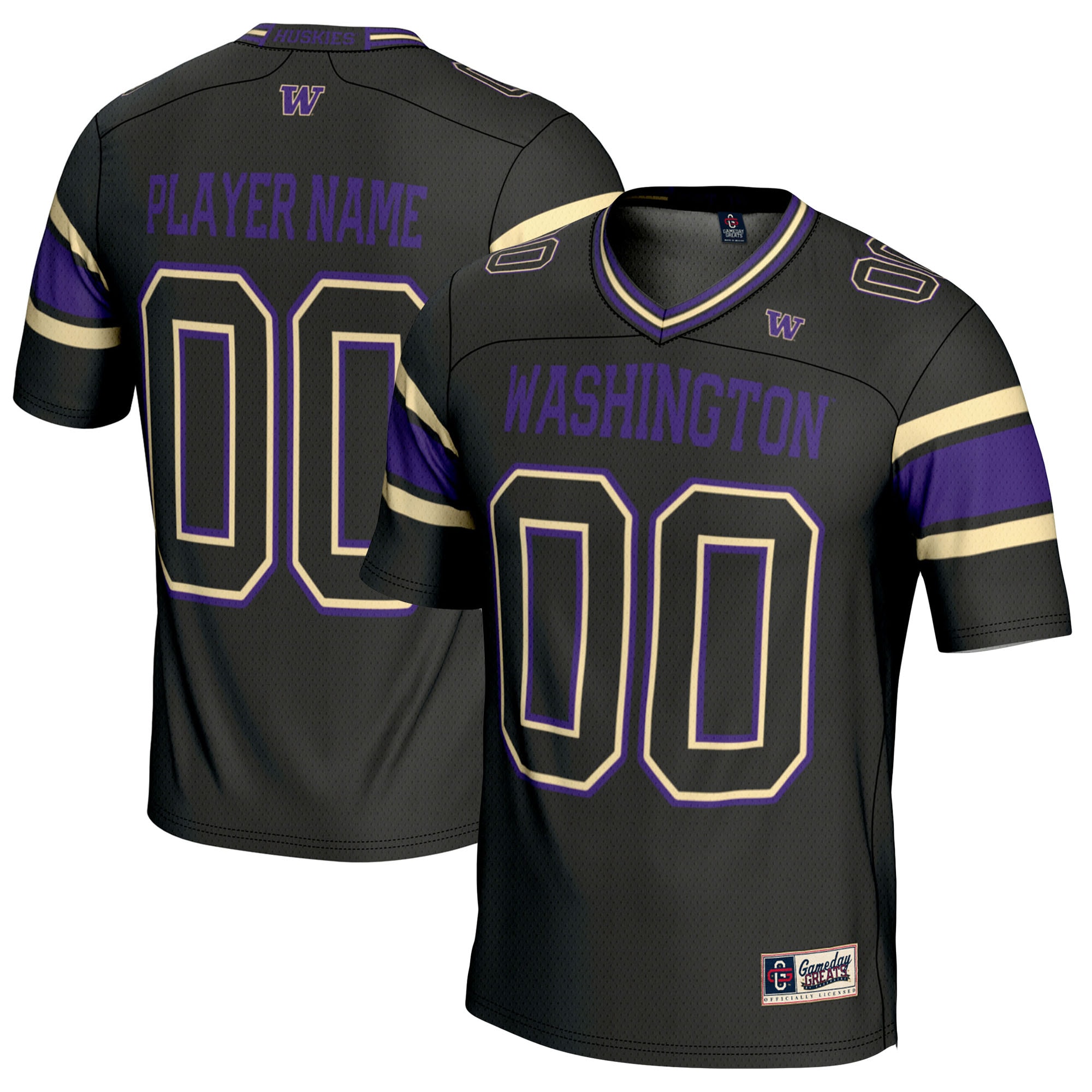 Men's Washington Huskies Black Player Jersey
