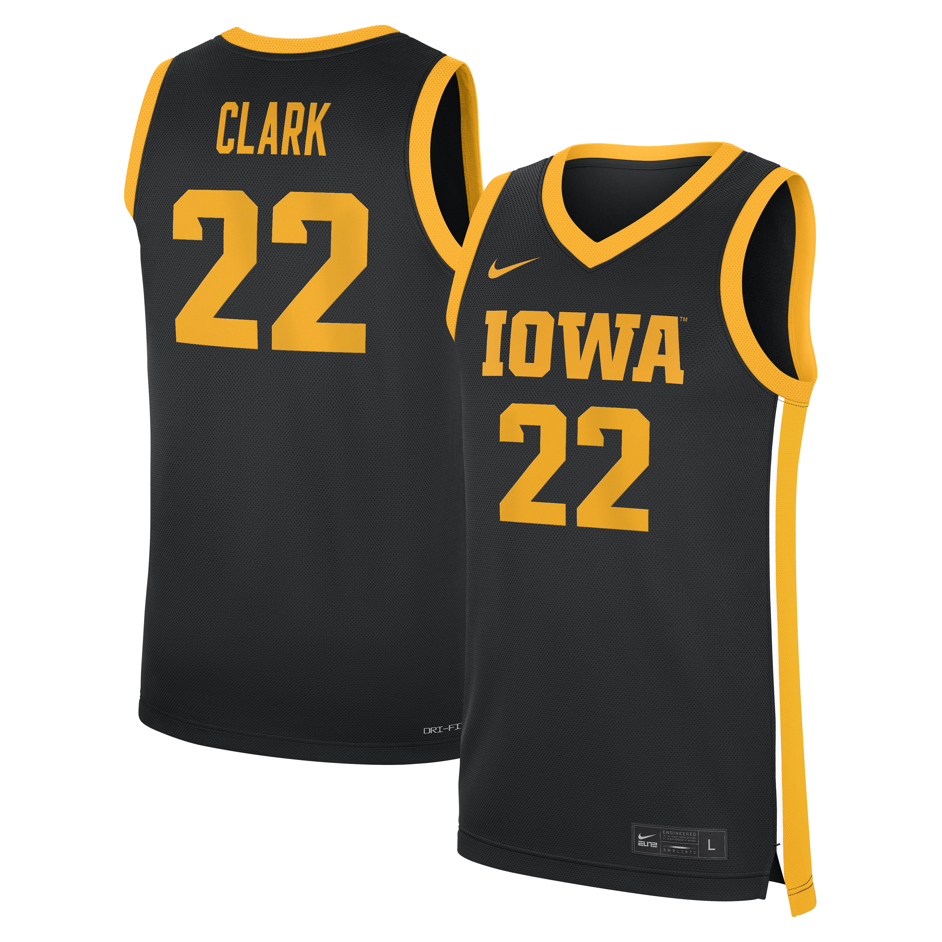 Women's Clark Iowa Hawkeyes Black Replica Jersey