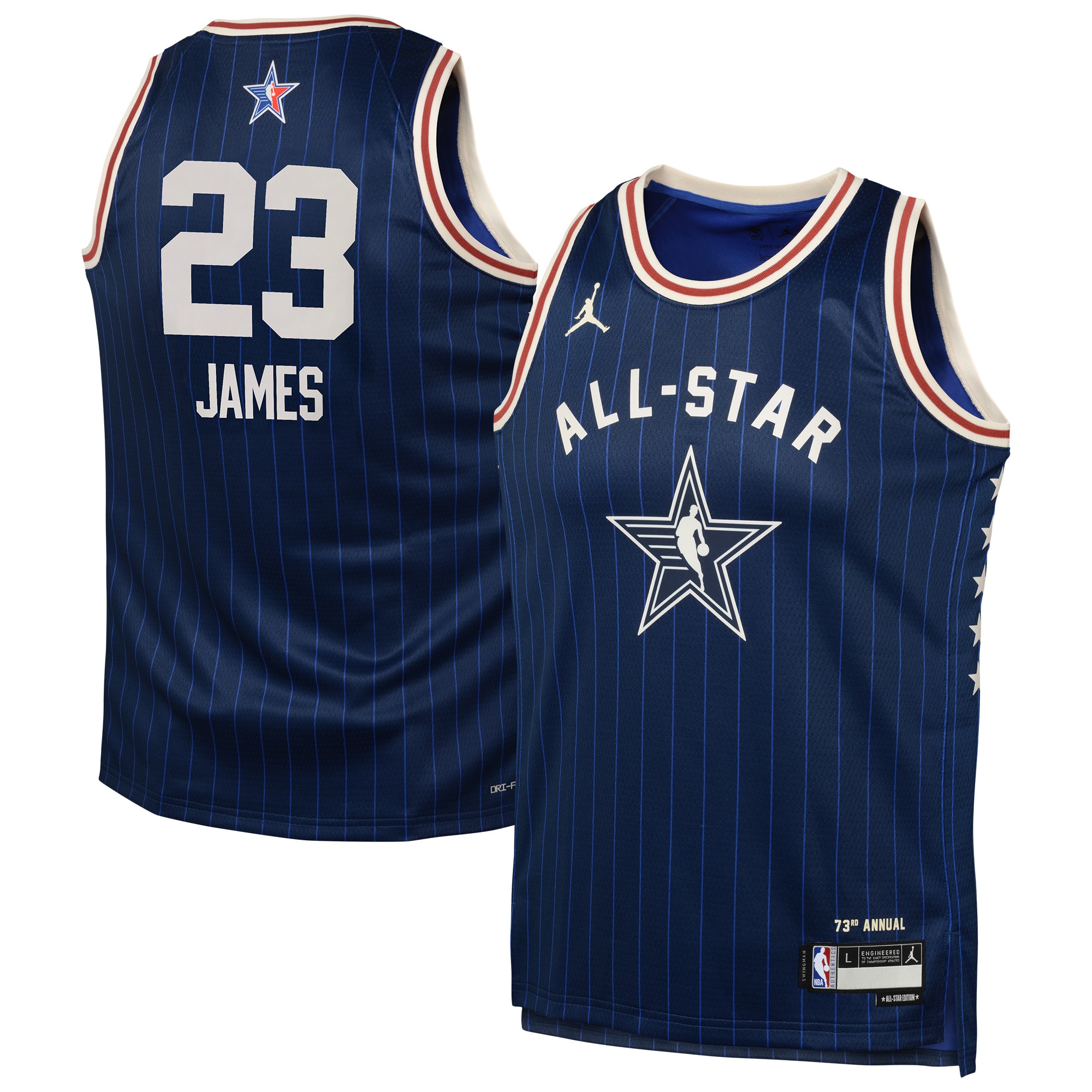 Men's LeBron James Jordan 2024 Navy Swingman Jersey