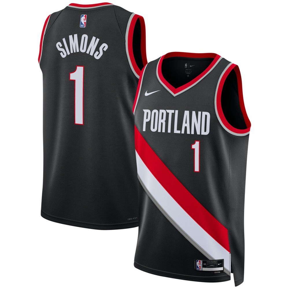 Men's Portland Trail Blazers Black Icon Swingman Jersey