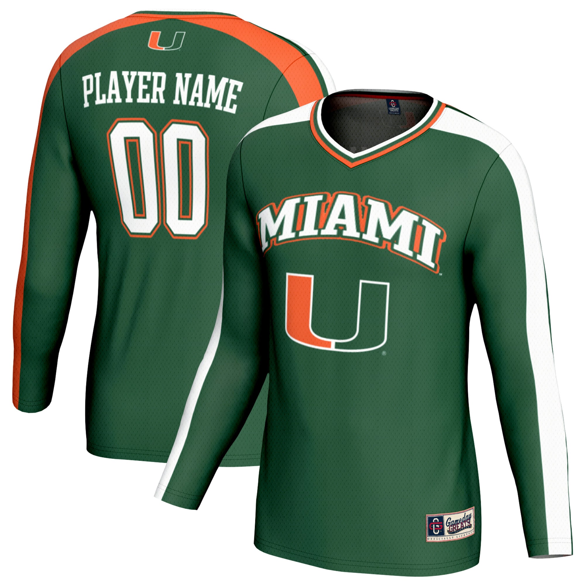 Men's Miami Hurricanes Green Player Jersey