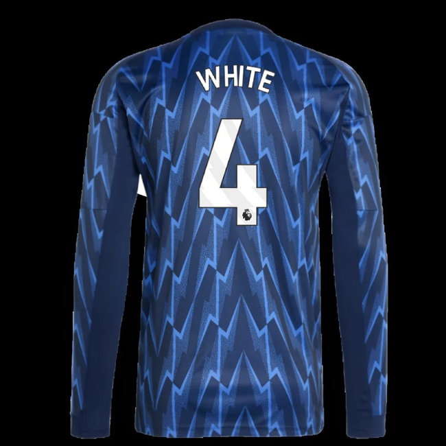 Men's Arsenal 2025/26 White Away Long Sleeve Jersey
