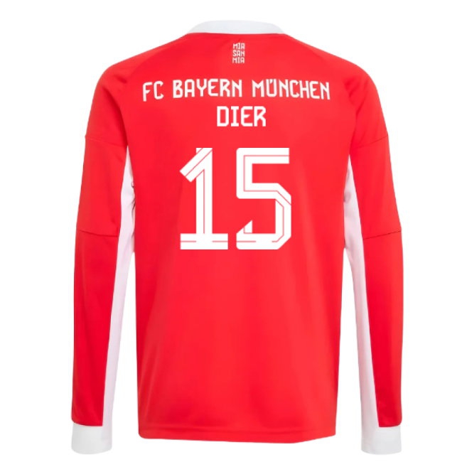 Kids' Bayern Munich 2025/26 Home Long Sleeve Jersey