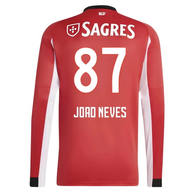 Men's Benfica 2025/26 Home Long Sleeve Jersey