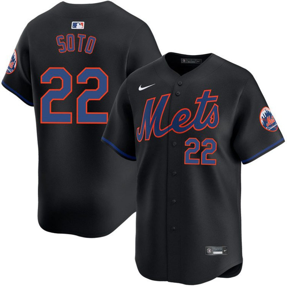 Kids' New York Mets Black Limited Jersey