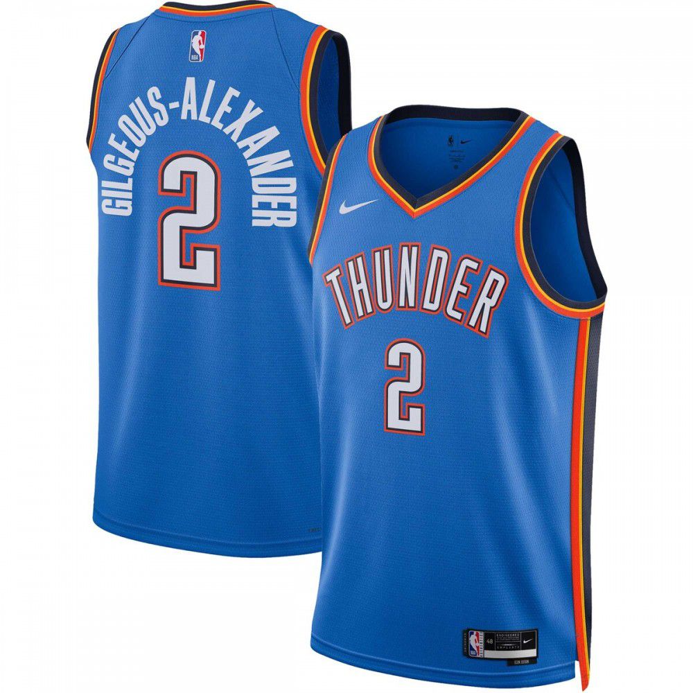 Men's Oklahoma City Thunder 2022/23 Blue Icon Swingman Jersey