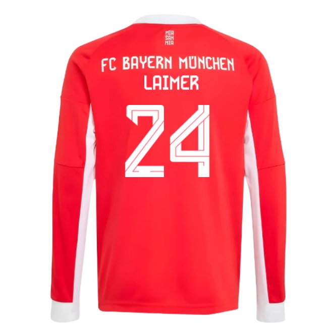 Kids' Bayern Munich 2025/26 Home Long Sleeve Jersey