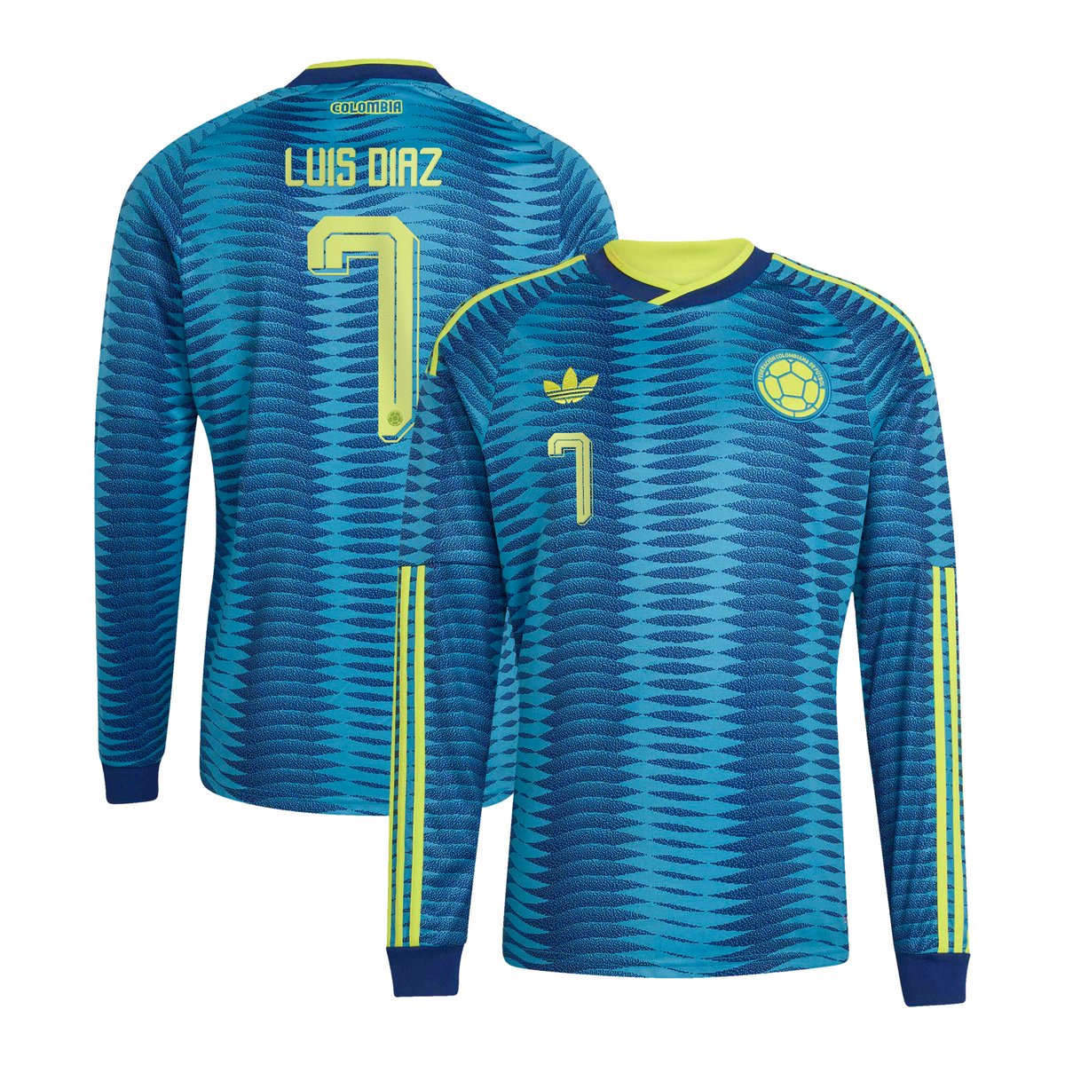 Men's Colombia 2026 Turquoise Replica Long Sleeve Jersey