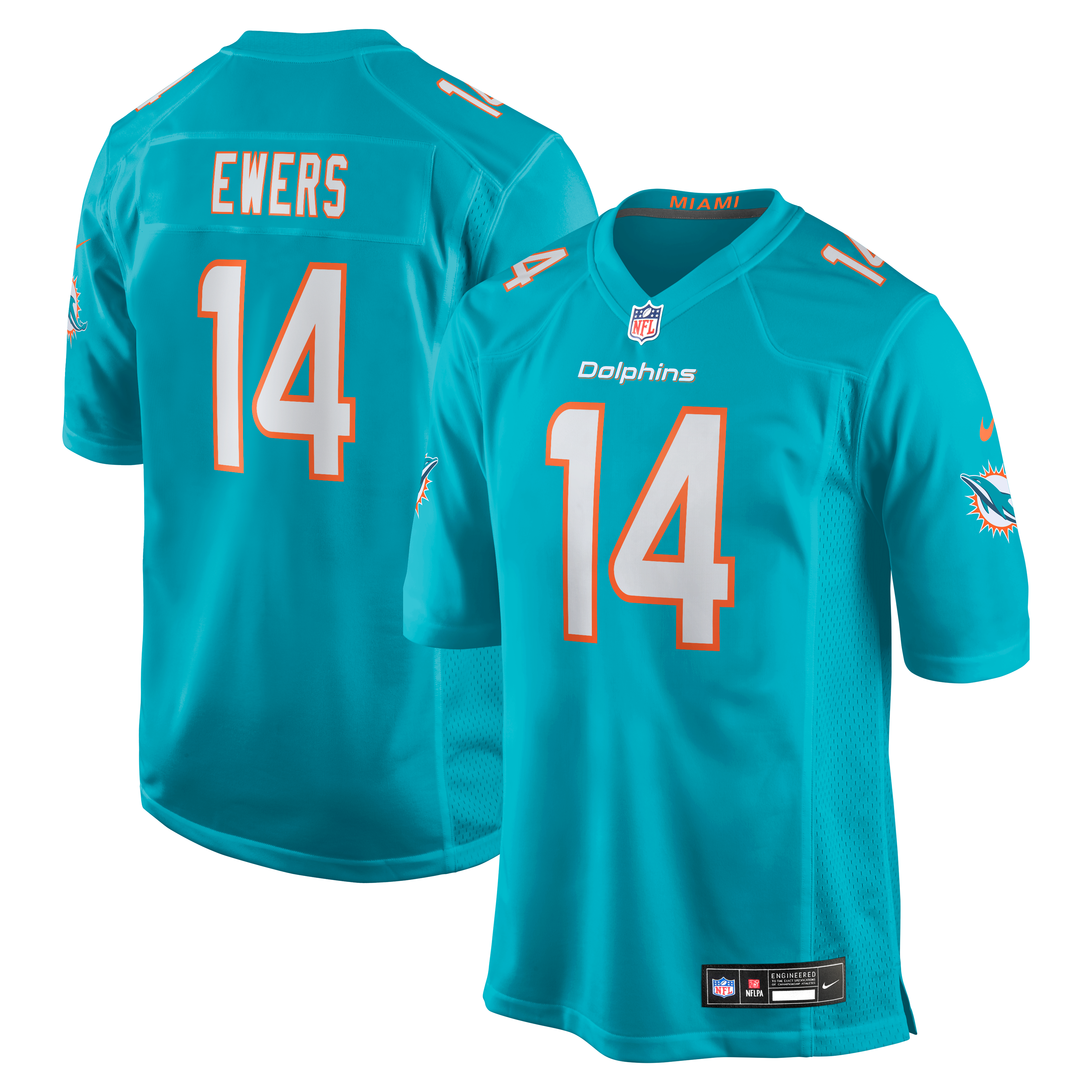 Men's Miami Dolphins Aqua Game Jersey