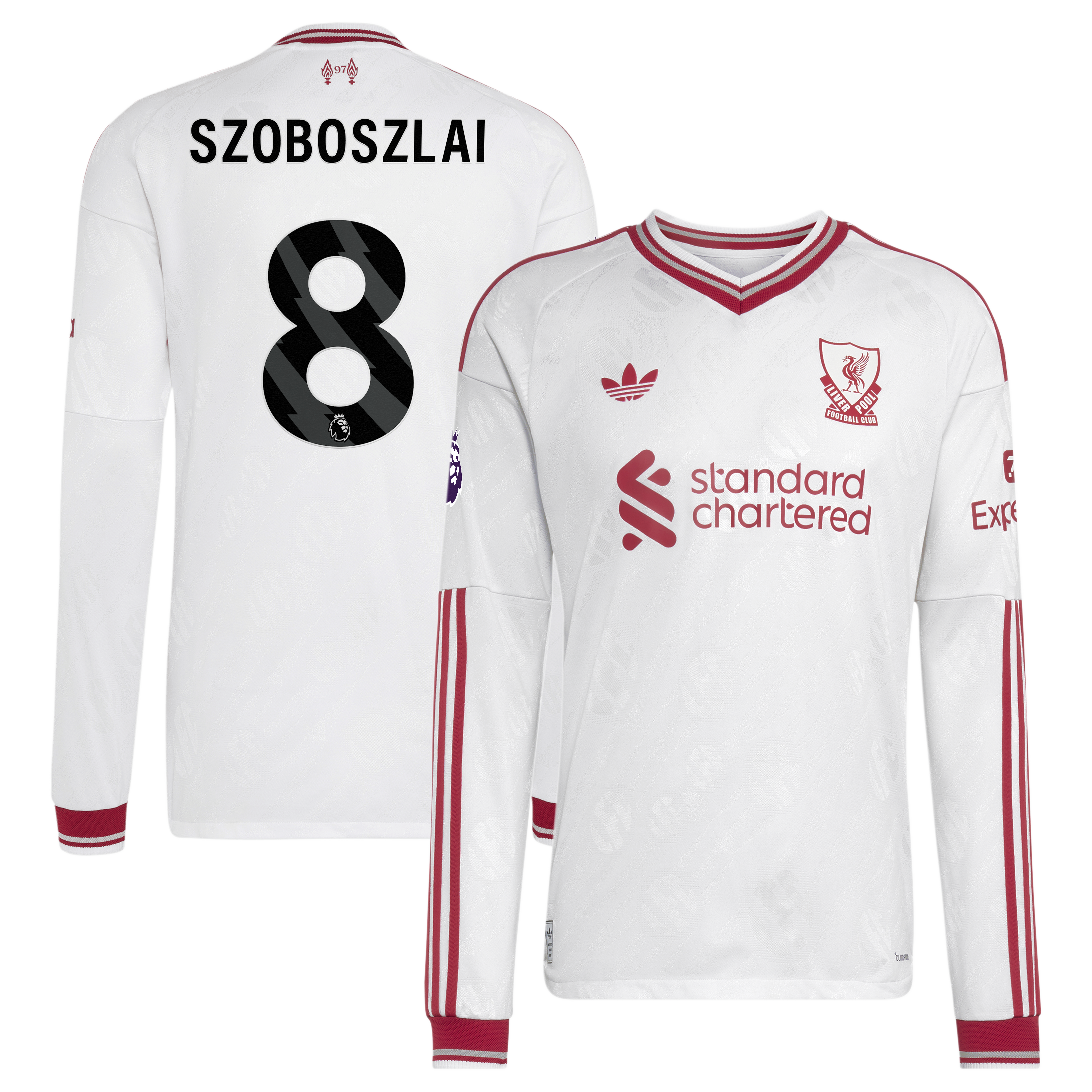 Men's Liverpool 2026/27 White Away Long Sleeve Jersey