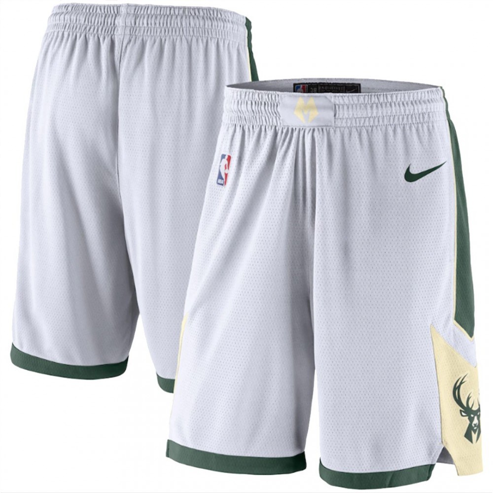 Kids' Milwaukee Bucks 2020/21 White Swingman Shorts