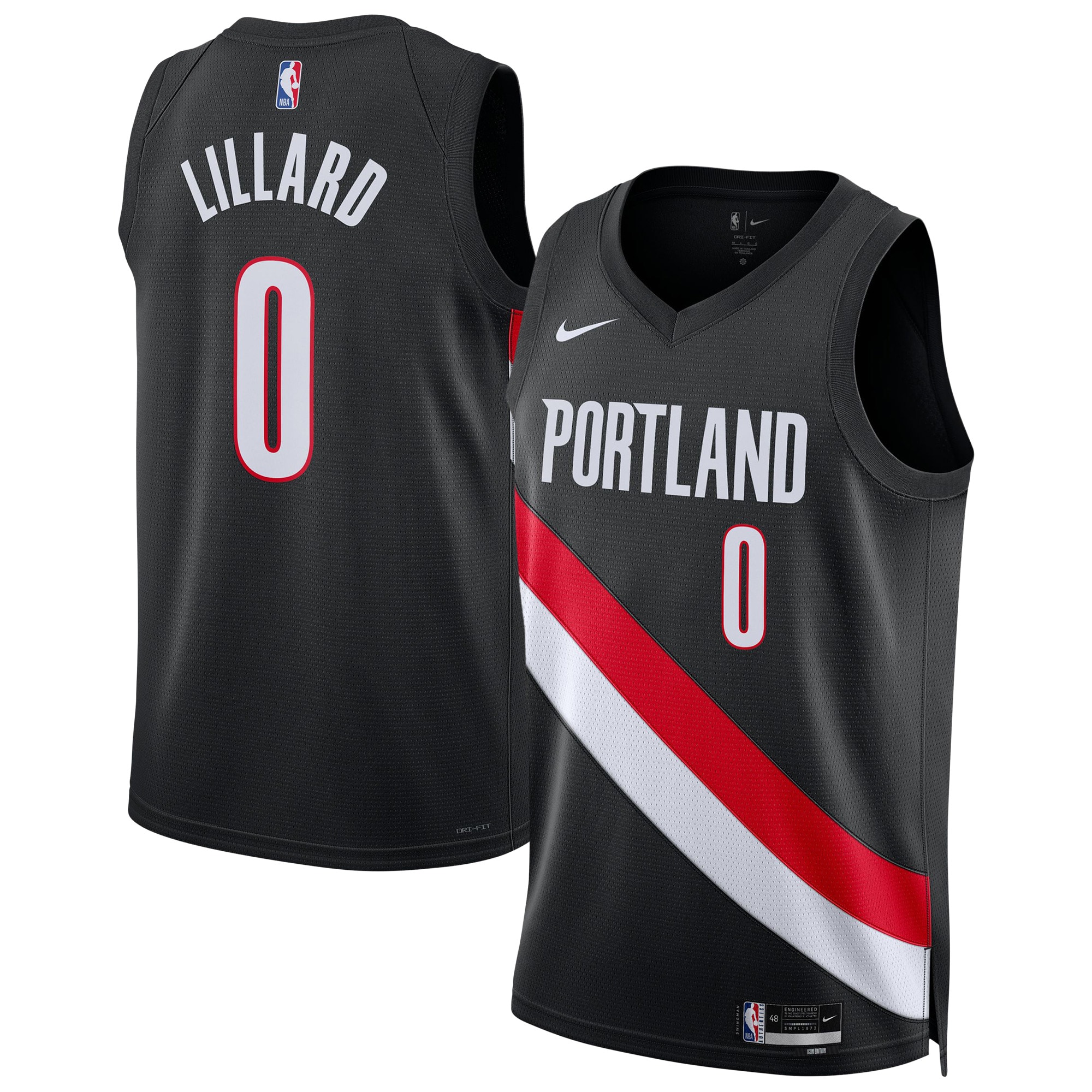 Men's Portland Trail Blazers Black Icon Player Jersey