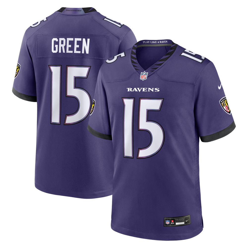 Kids' Baltimore Ravens Green Game Jersey