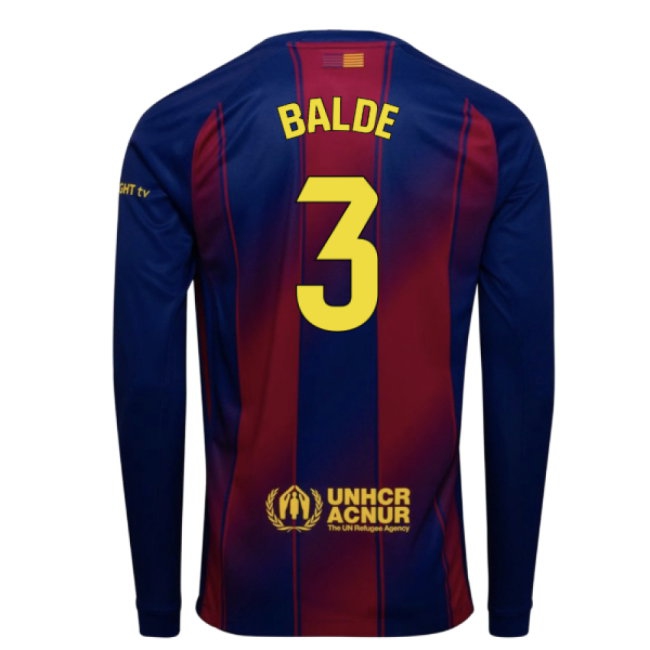 Men's Barcelona 2025/26 Home Long Sleeve Jersey