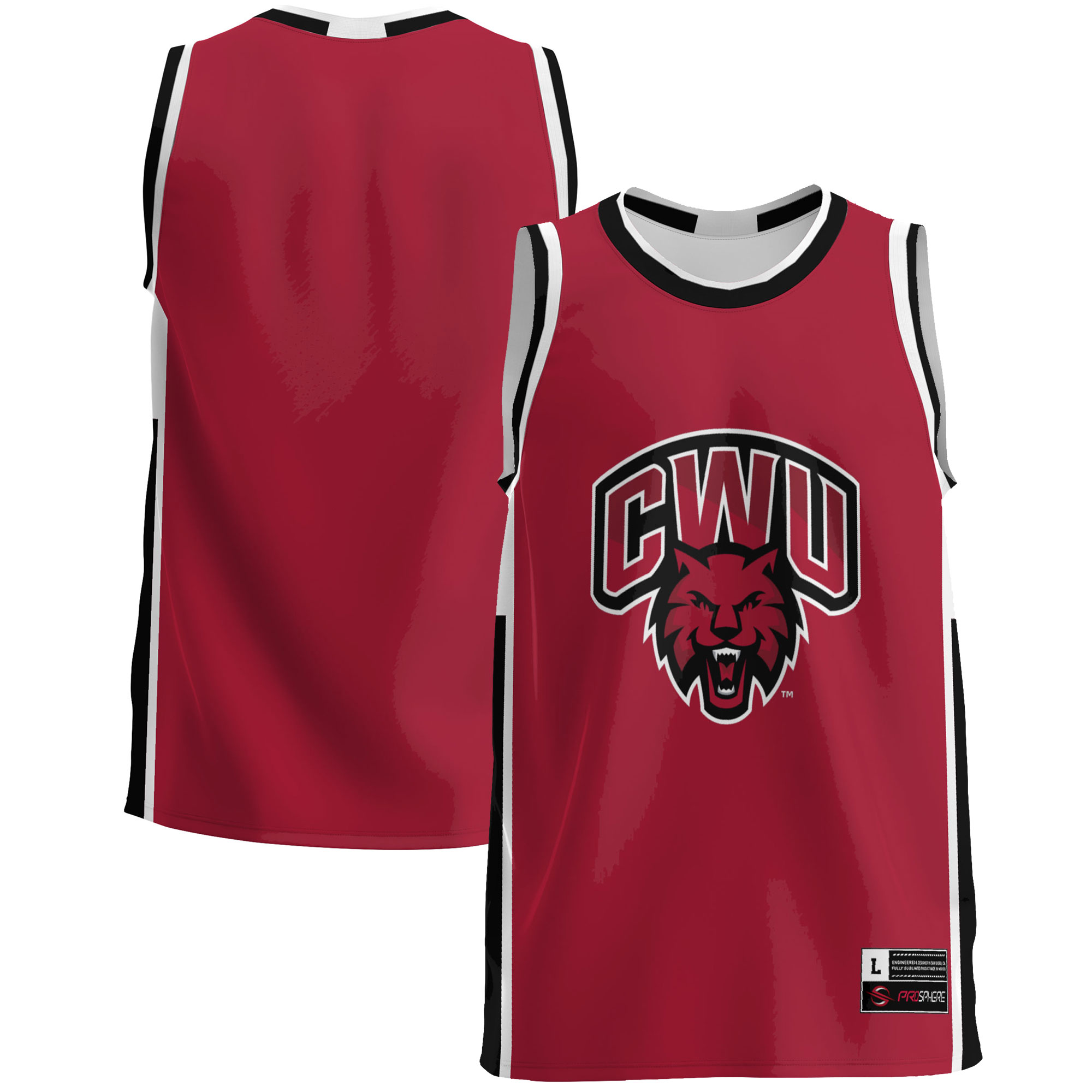 Men's Central Washington Wildcats Crimson Jersey