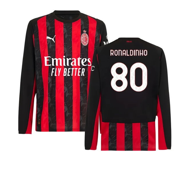 Women's AC Milan 2025/26 Home Long Sleeve Jersey