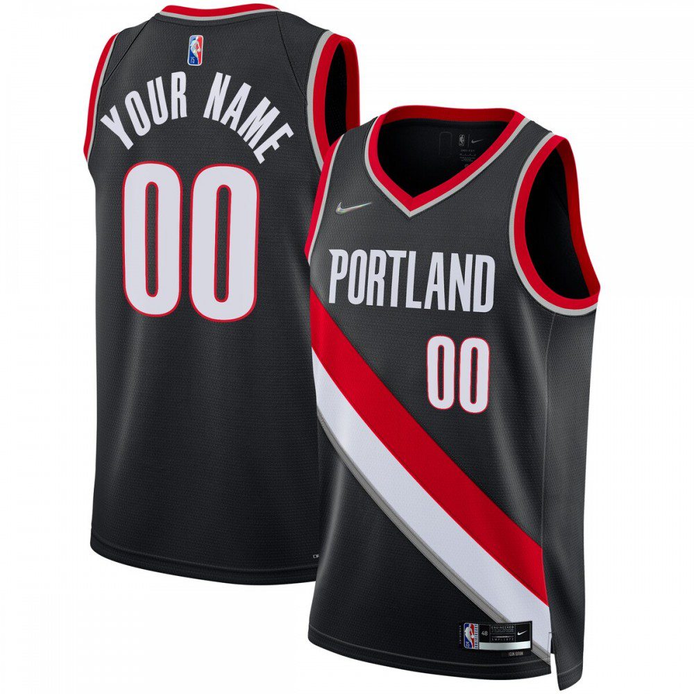 Kids' Portland Trail Blazers 2021/22 Black Icon Swingman Jersey