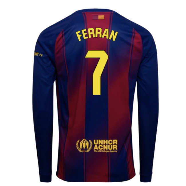 Kids' Barcelona 2025/26 Home Long Sleeve Jersey