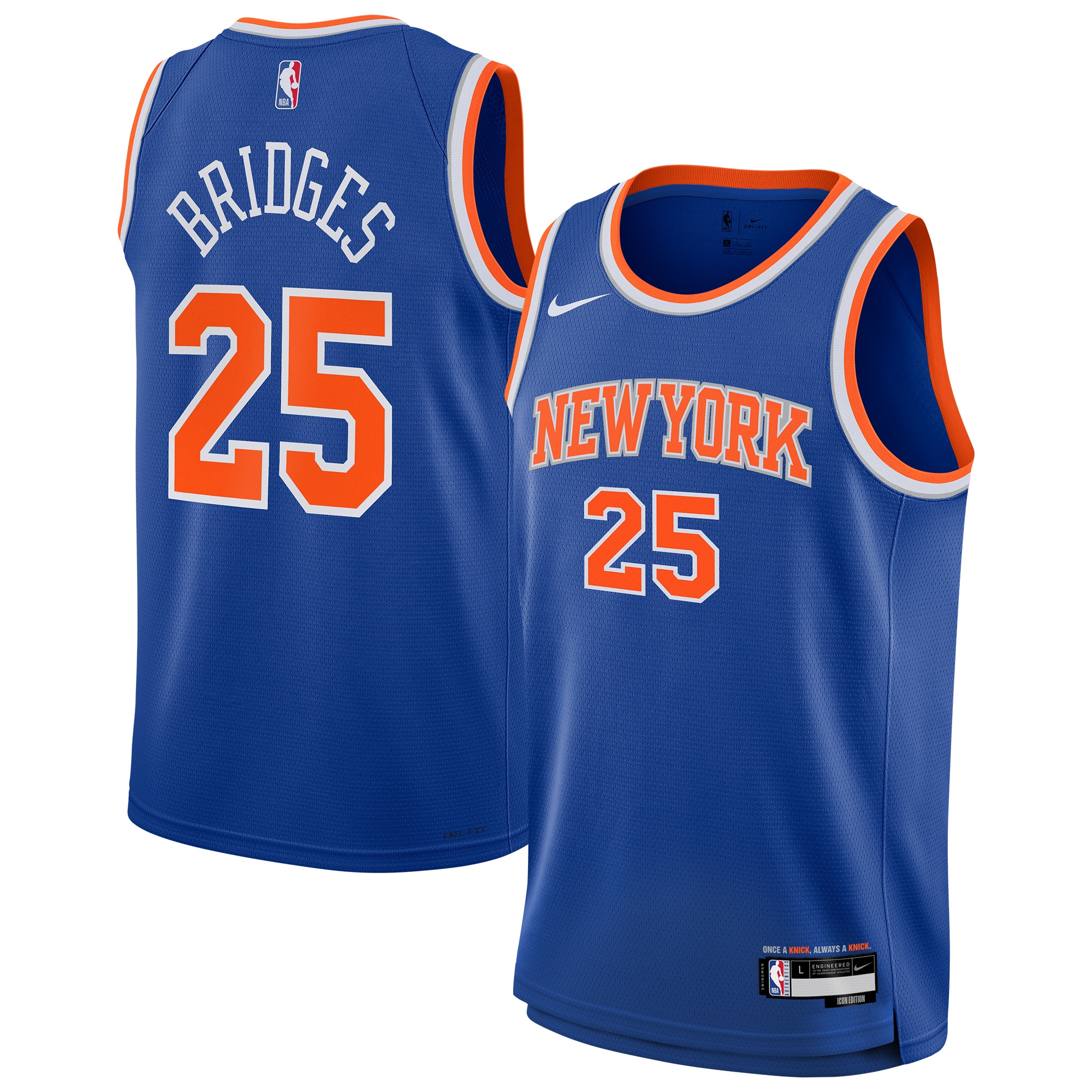 Kids' New York Knicks Blue Icon Swingman Jersey