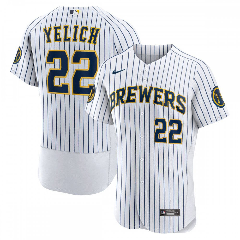 Men's Milwaukee Brewers White Player Jersey