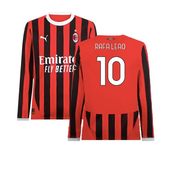 Kids' AC Milan 2024/25 Home Long Sleeve Jersey