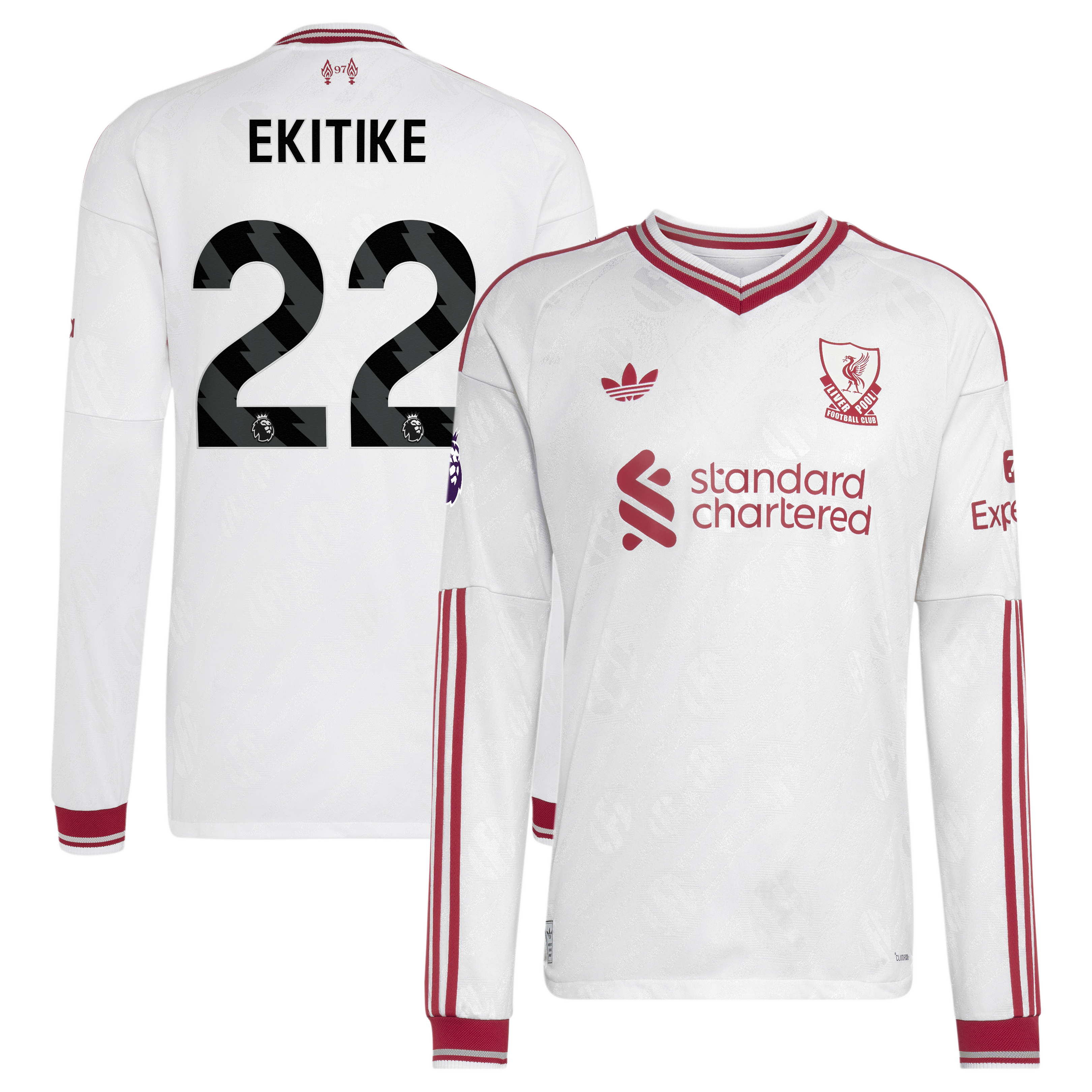 Men's Liverpool 2026/27 White Away Long Sleeve Jersey