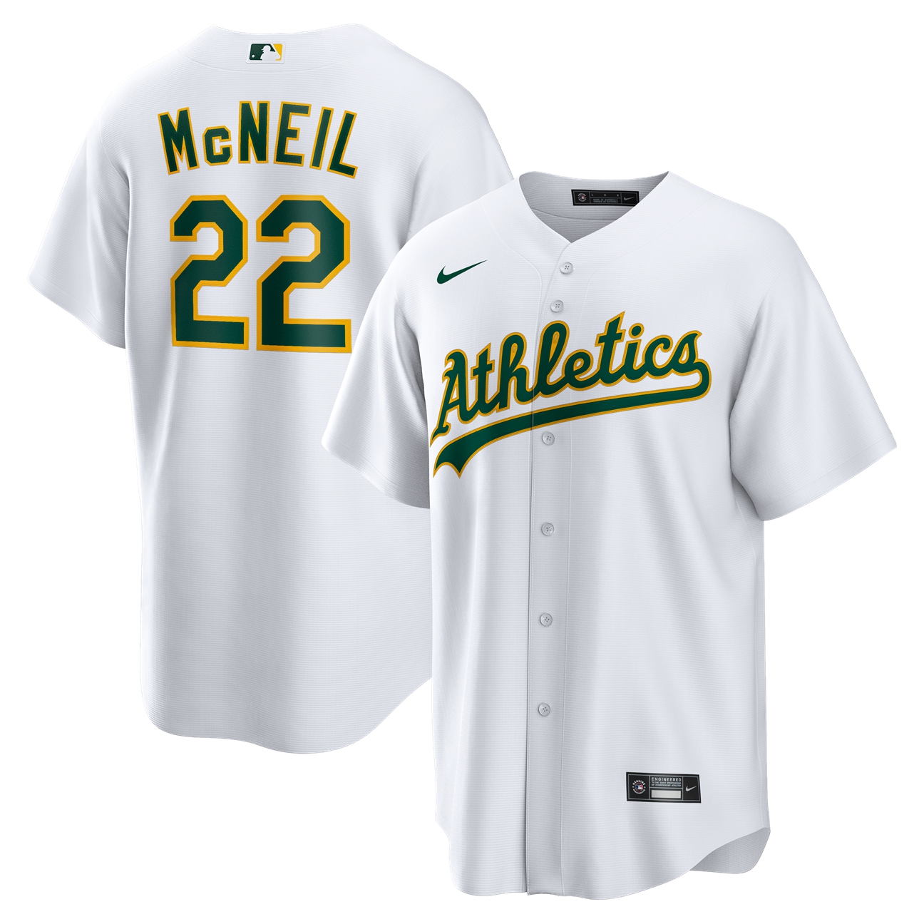 Men's Jeff McNeil Athletics White Replica Jersey