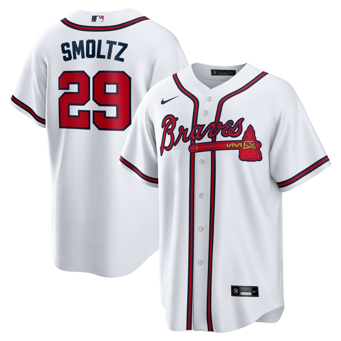 Kids' Atlanta Braves White Player Jersey