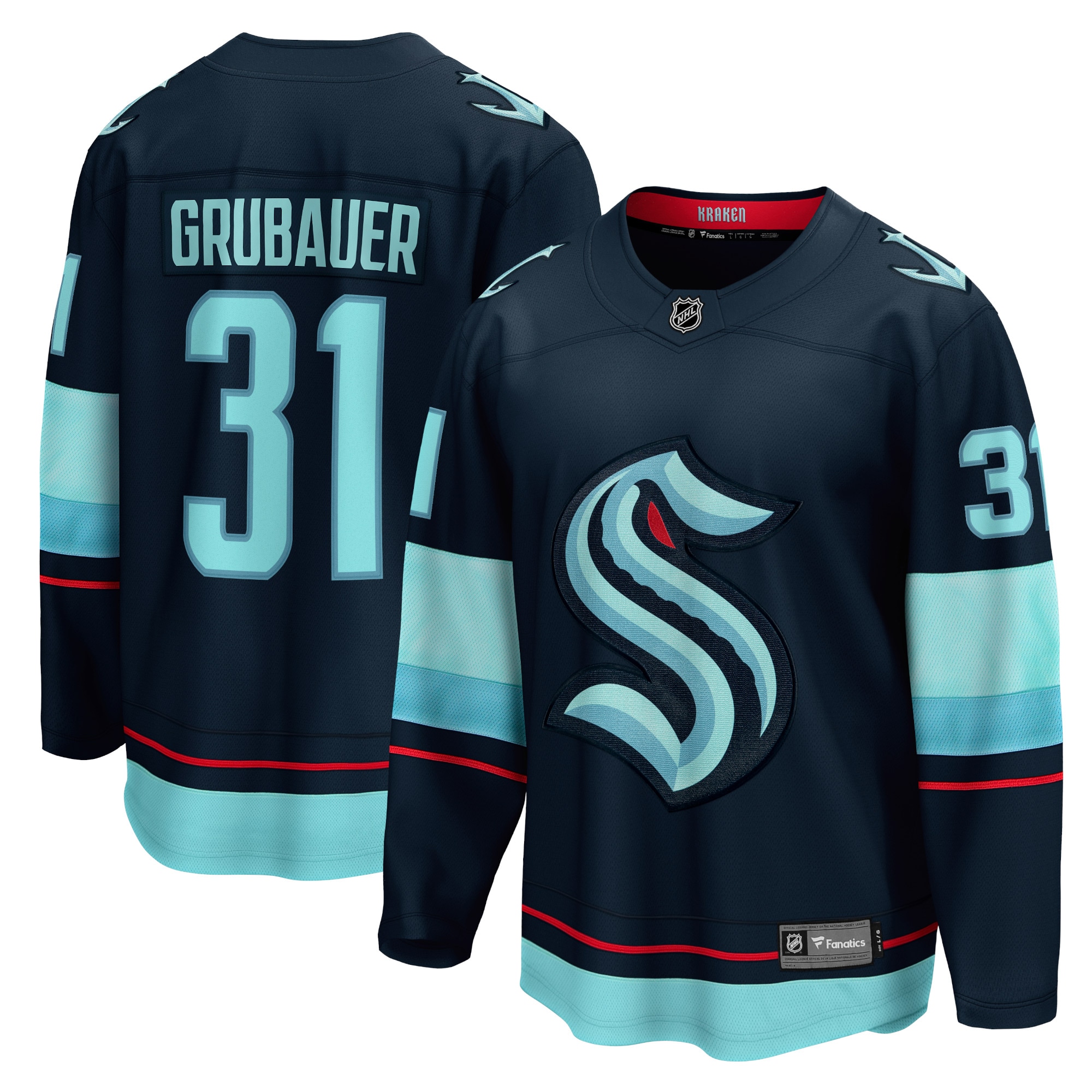 Kids' Seattle Kraken Navy Player Jersey