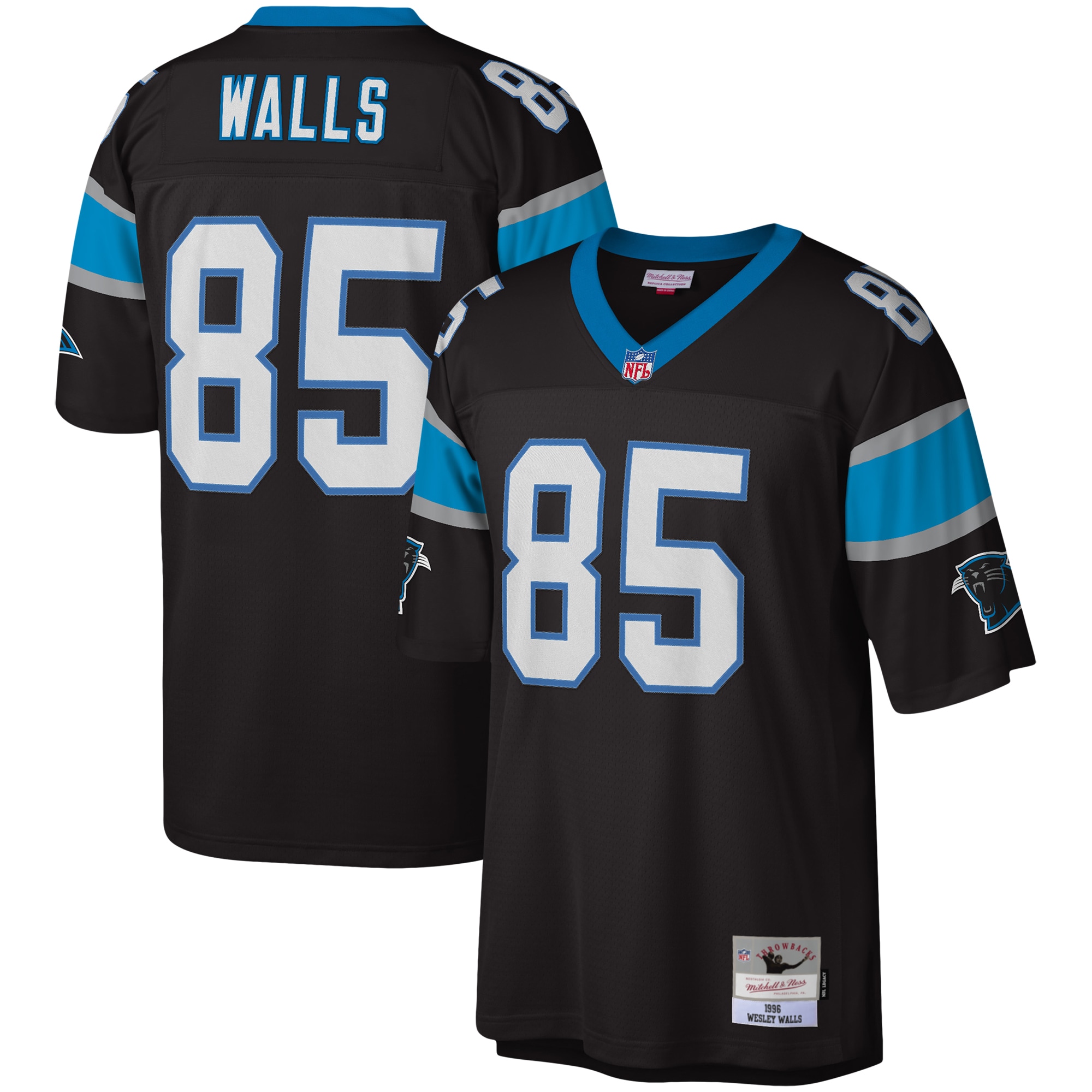 Women's Carolina Panthers Black Replica Jersey