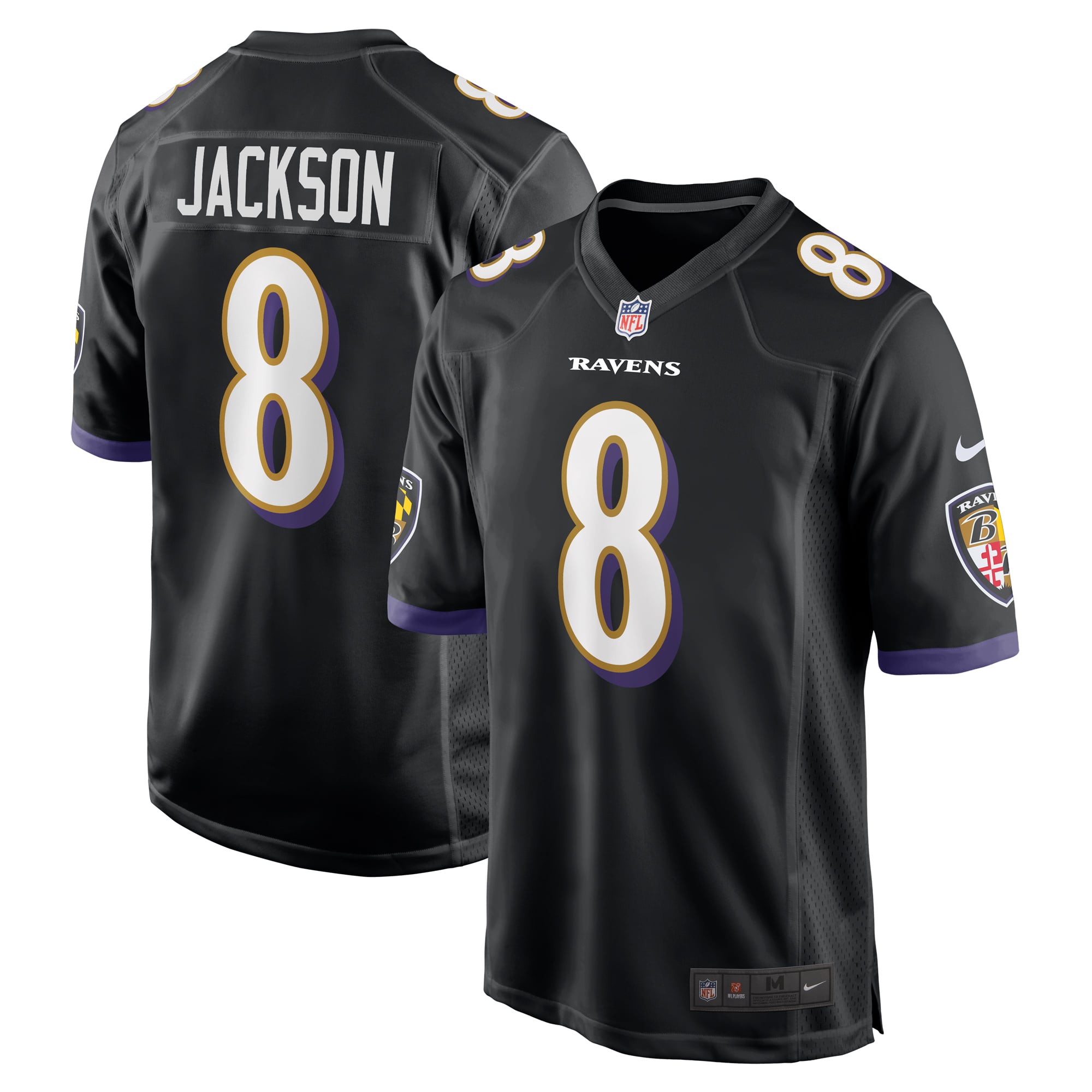 Men's Baltimore Ravens Black Game Jersey