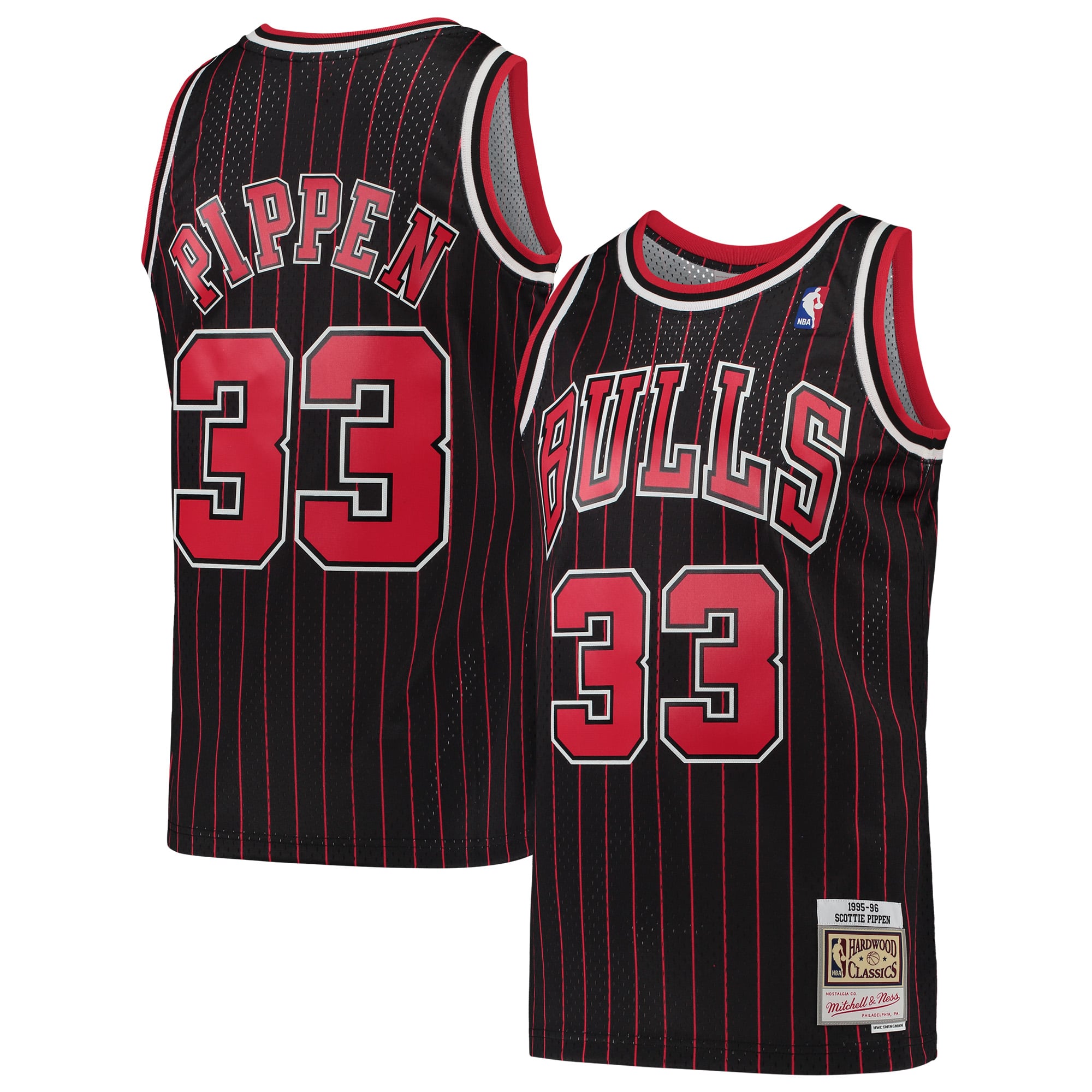 Scottie Pippen Chicago Bulls Black Basketball Shirt - Men's