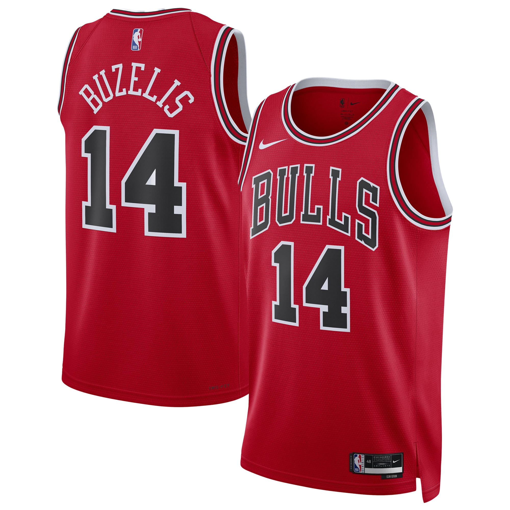 Matas Buzelis Chicago Bulls Red Basketball Shirt - Youth