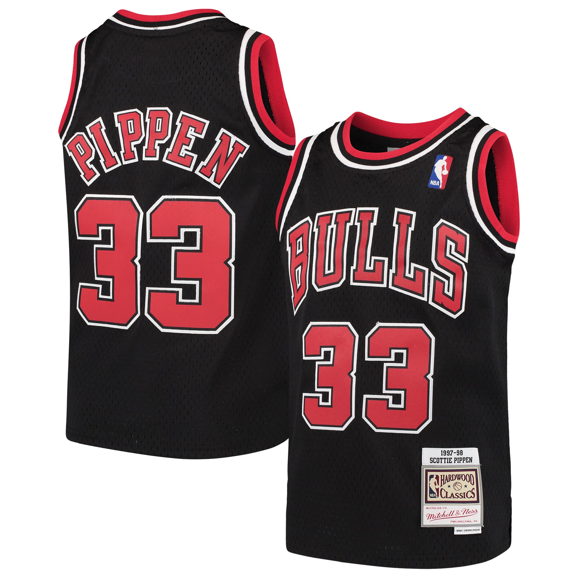 Scottie Pippen Chicago Bulls Black Retro Jersey - Men's