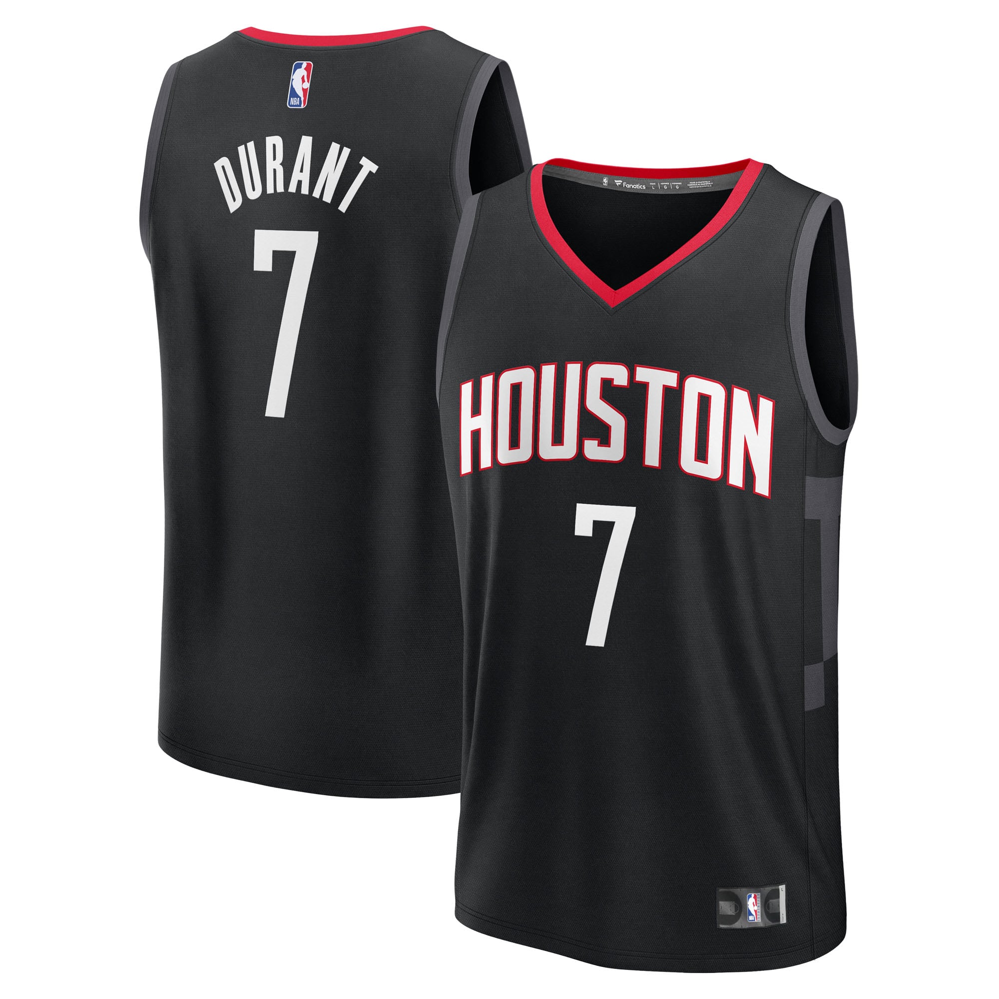 Kevin Durant Houston Rockets Black Basketball Jersey - Men's