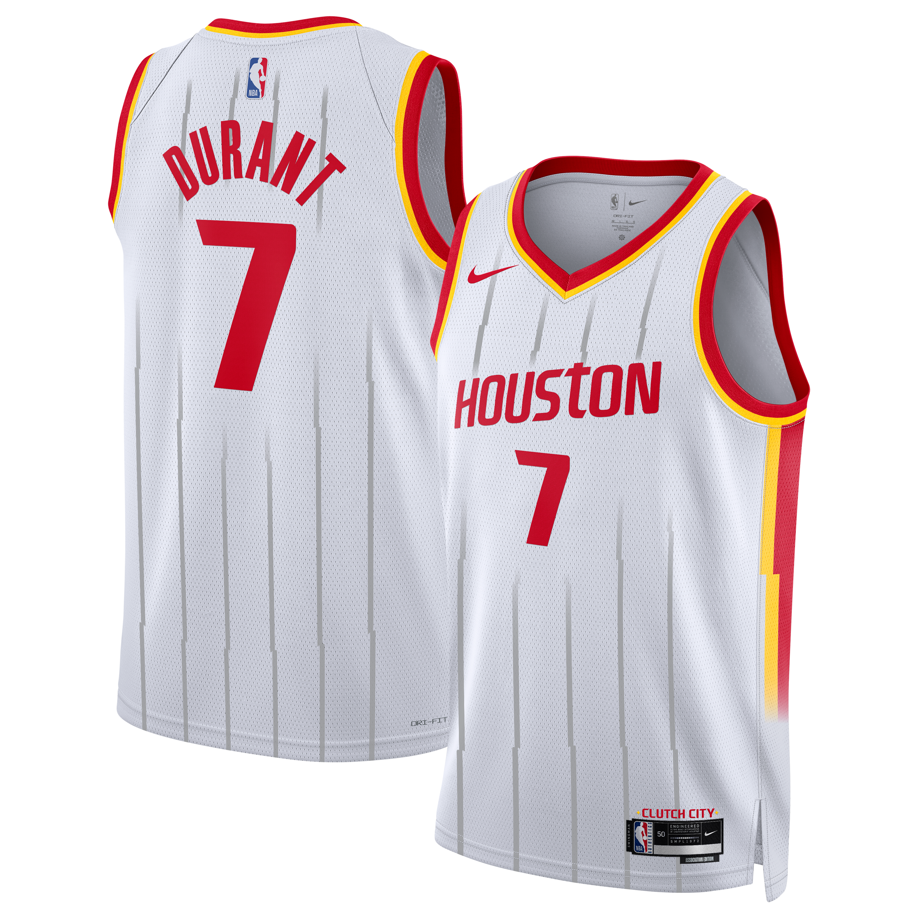 Kevin Durant Houston Rockets White Basketball Jersey - Youth