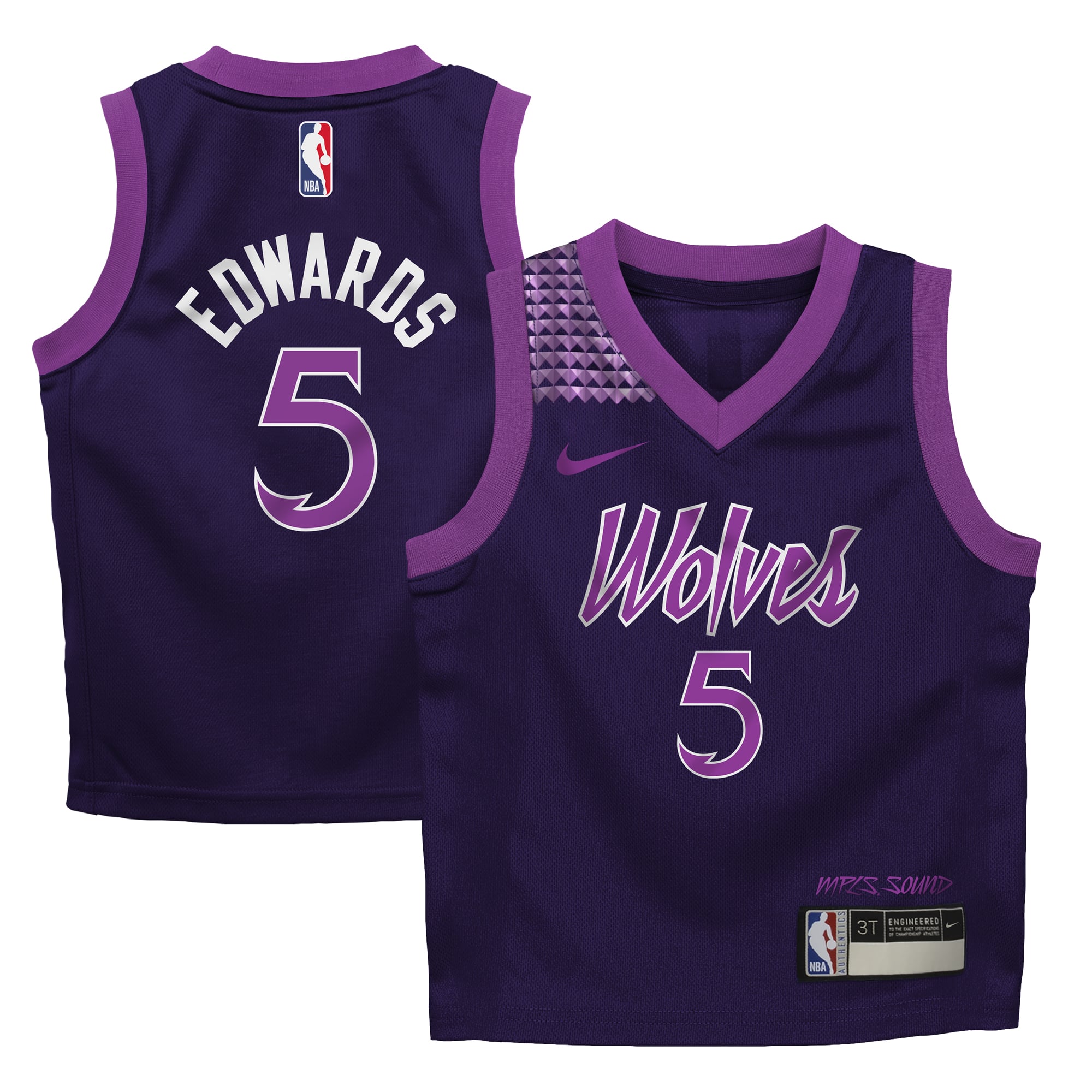 Anthony Edwards Minnesota Timberwolves Purple Shirt - Youth