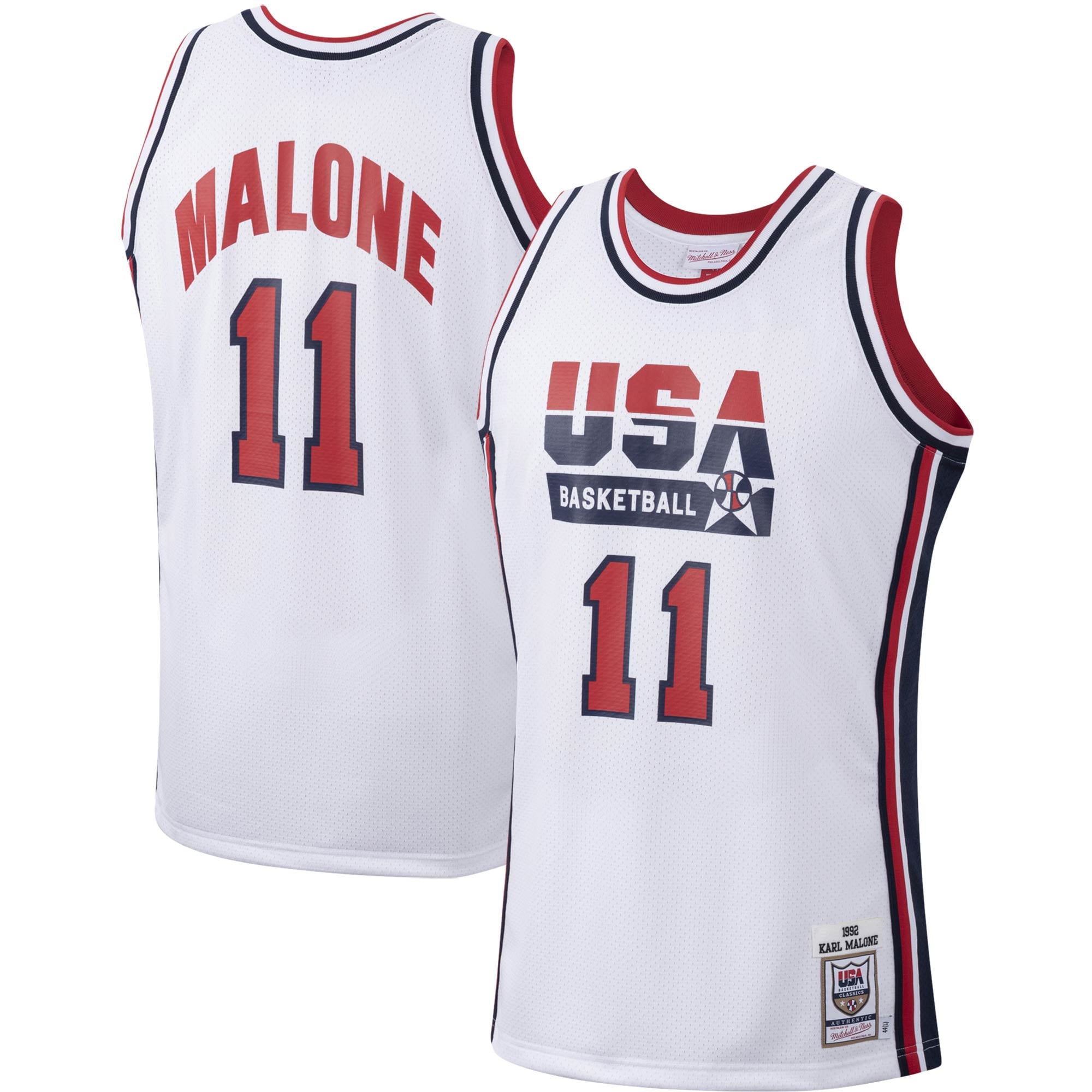 Karl Malone USA Basketball White Basketball Jersey - Youth