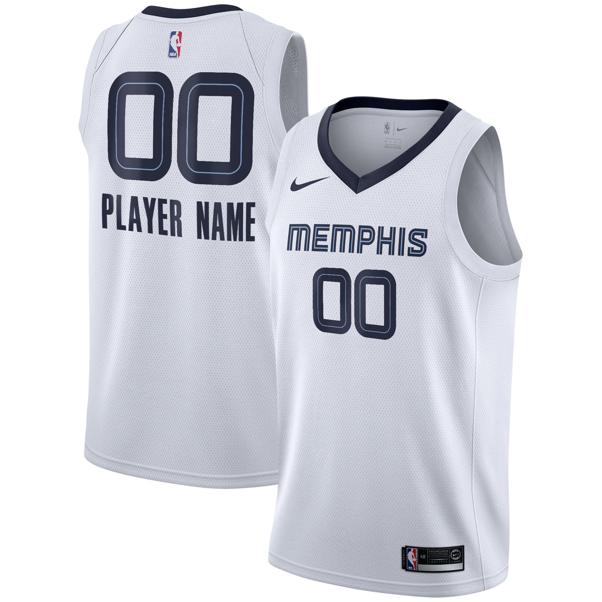 Memphis Grizzlies White Basketball Jersey 2020/21 - Men's