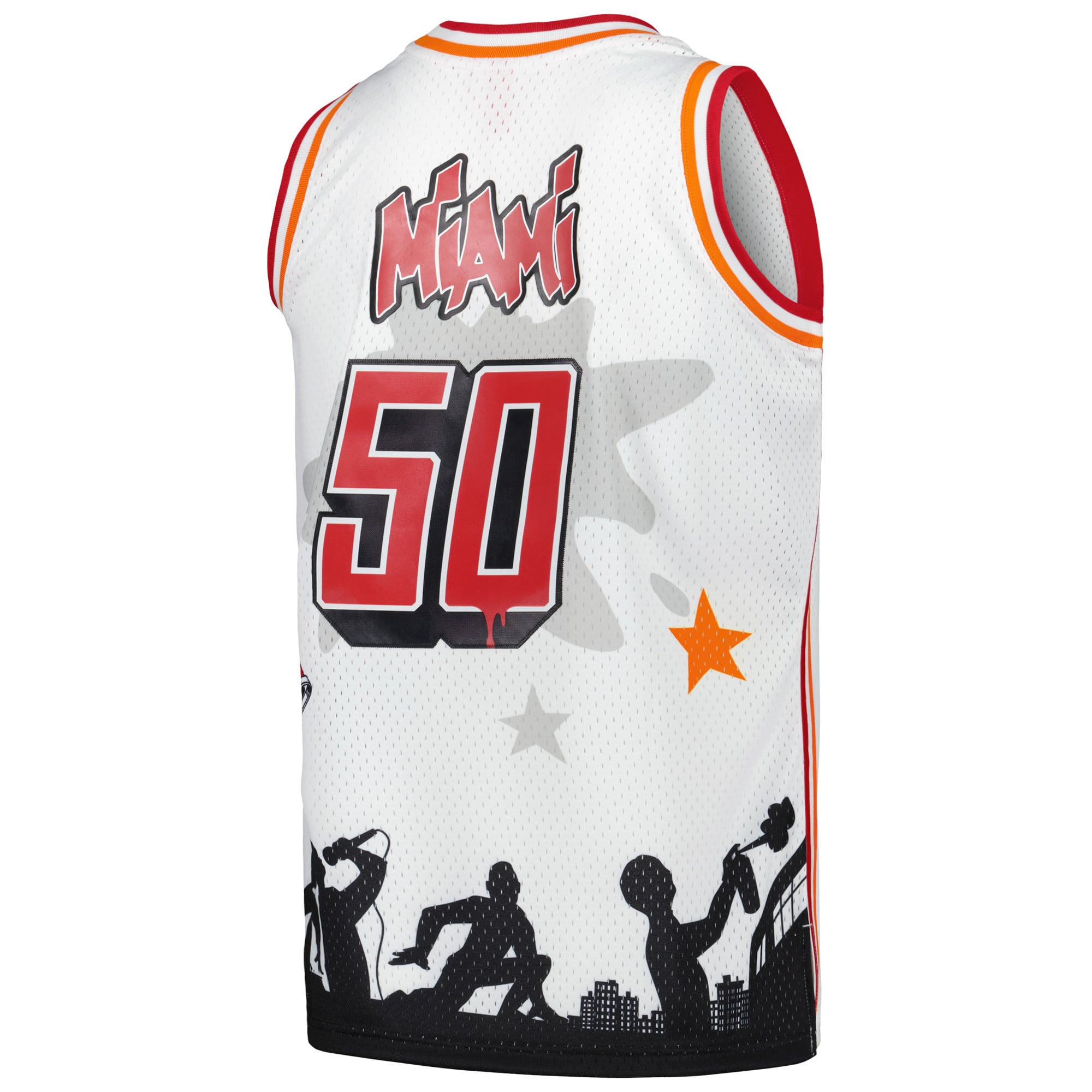 Miami Heat White Hardwood Classics Fashion Jersey - Men's
