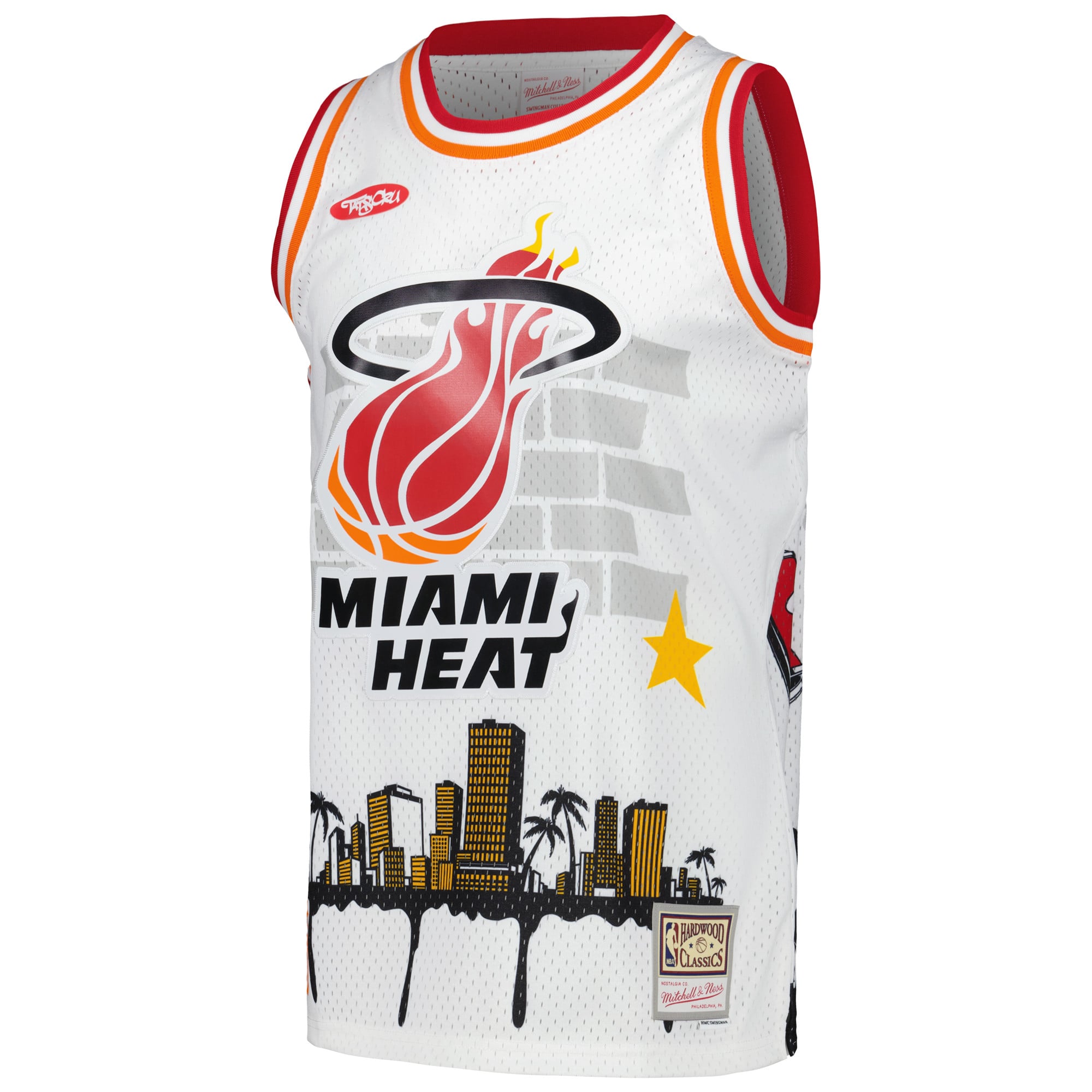 Miami Heat White Hardwood Classics Fashion Jersey - Men's