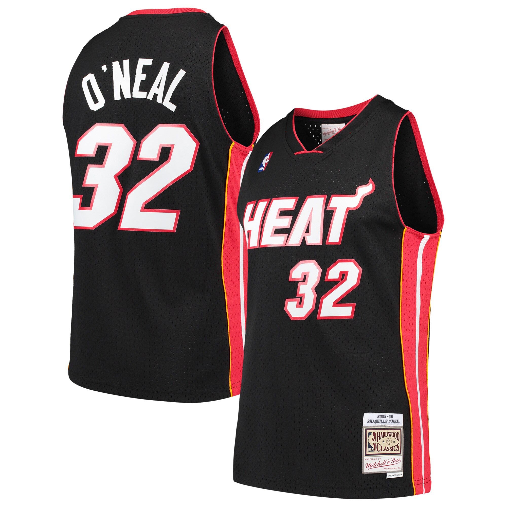 Miami Heat Black Hardwood Classics Swingman Jersey - Men's