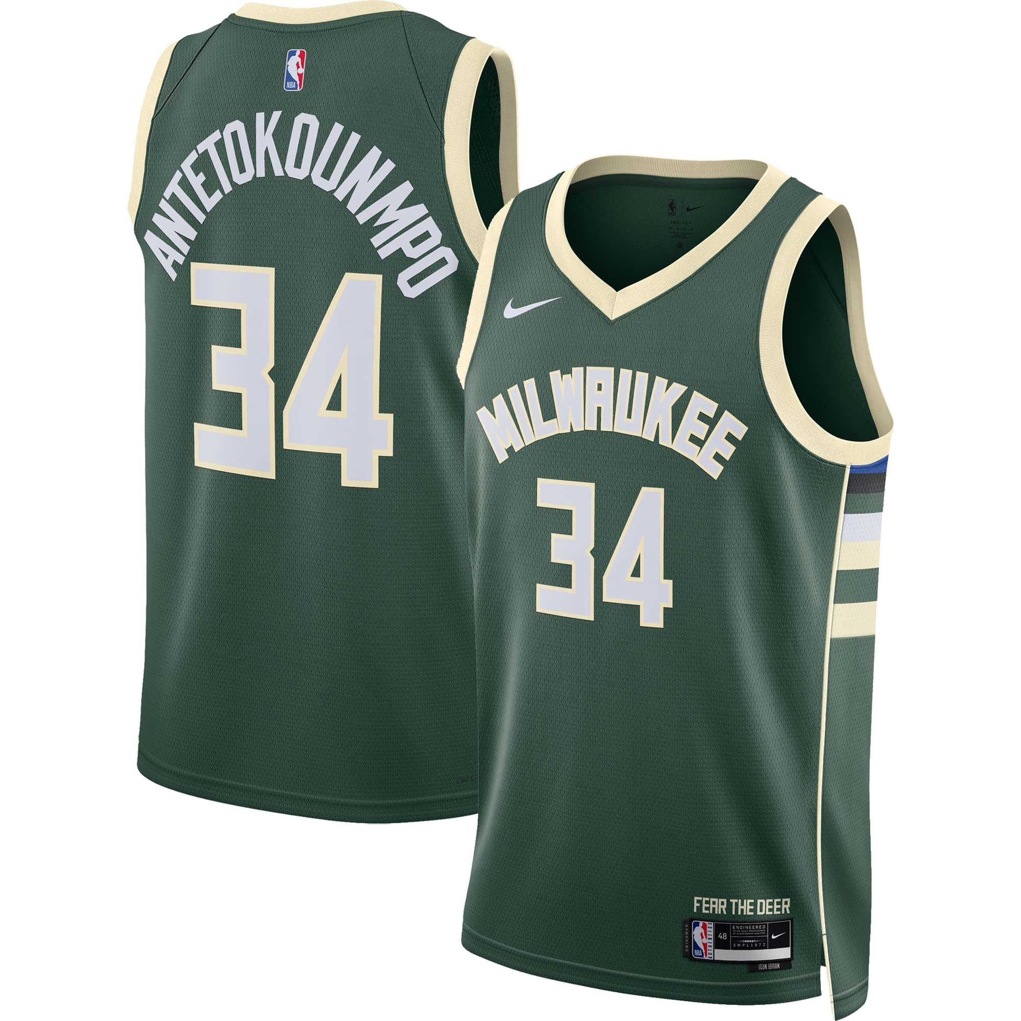 Giannis Antetokounmpo Milwaukee Bucks Green Jersey 2 - Men's