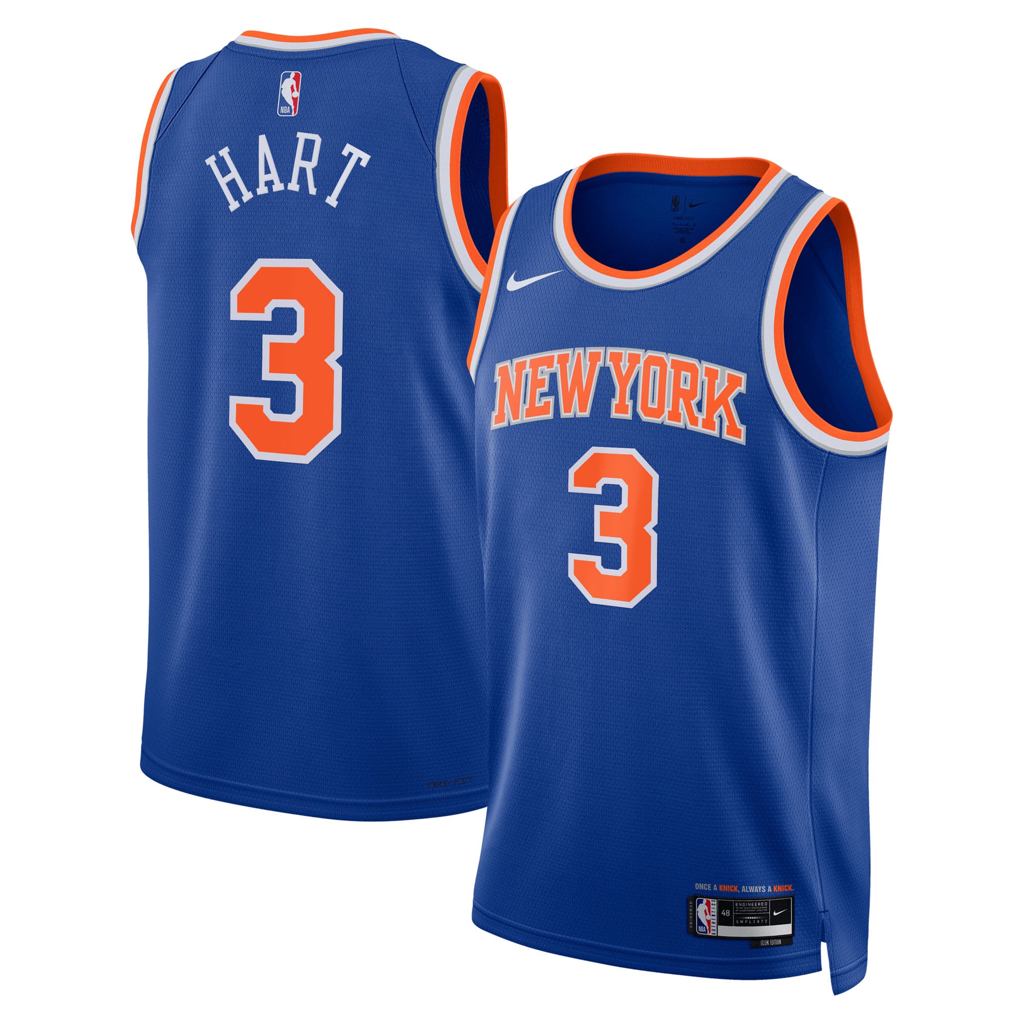 Josh Hart New York Knicks Blue Basketball Shirt - Women's
